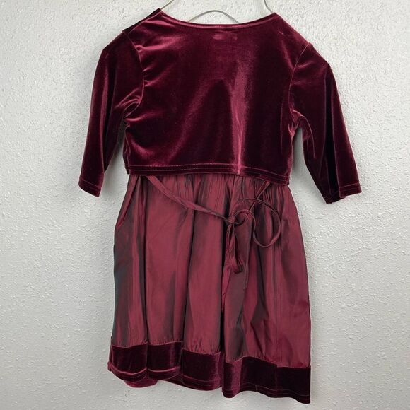 Vintage Glitter Wear Matching Red Velour Cardigan and Formal Dress Size 6 EUC - Picture 2 of 4